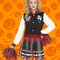 Adult Scream for the Team Costume Halloween Cheerleader Dress Varsity Jacket Skirt Ghost Face Outfit